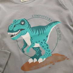 Polo Manga Larga Gris Oscuro Dinos