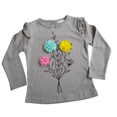 Polo Manga Larga Florida Gris - Compostura