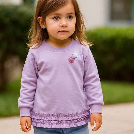 Polo Manga Larga Lila Estrella