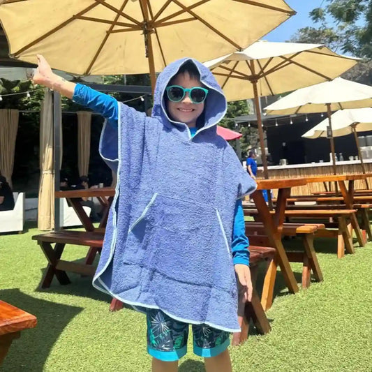 Poncho Salida de Baño Azul
