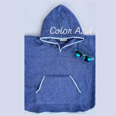 Poncho Salida de Baño Azul