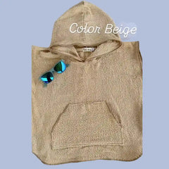 Poncho Salida de Baño Beige