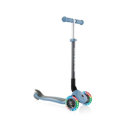 Scooter Primo Plegable LED Azul Pastel - Globber