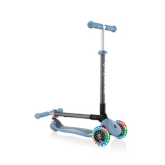 Scooter Primo Plegable LED Azul Pastel - Globber