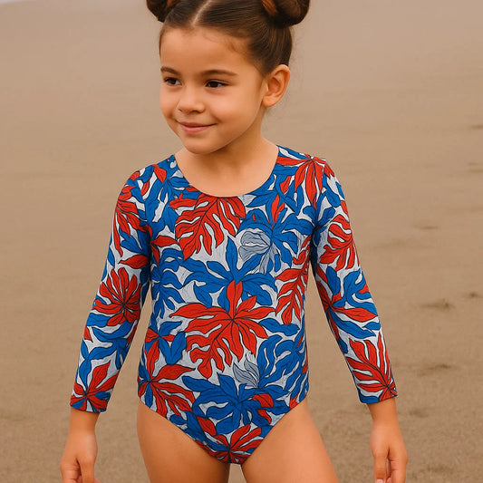 Ropa de Baño Hojas Azulinas