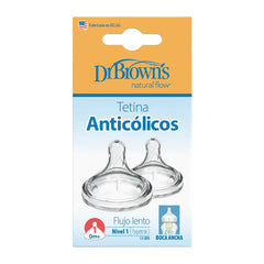Set x2 Tetinas Nivel 1 0M+ Boca Ancha Dr. Browns