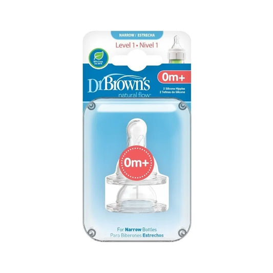 Set x2 Tetinas Nivel 1 0M+ Boca Estrecha Dr. Browns