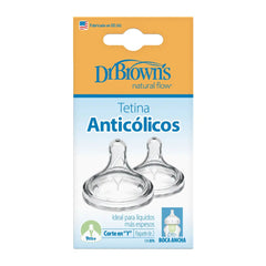 Set x2 Tetinas Nivel 4 Corte en Y Boca Ancha Dr. Browns