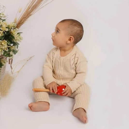 Conjunto Tejido Sofi- Montañitas Crema