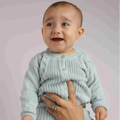 Conjunto Tejido Sofi- Montañitas Verde Agua