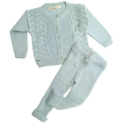 Conjunto Tejido Sofi- Montañitas Verde Agua