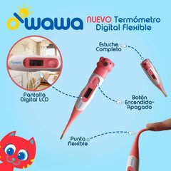 Termómetro Digital Rosa Owawa