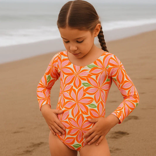 Ropa de Baño Flores Naranjas