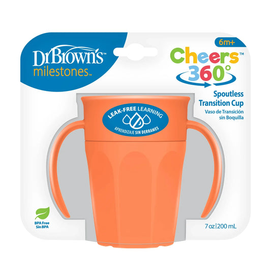 Vaso de Transición Antiderrame 7oz Naranja Dr. Browns