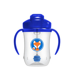 Vaso con Pajita Azul 9oz