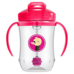 Vaso con Pajita Fucsia 9oz