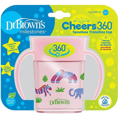 Vaso con Asas Cheers Rosa con Estampado Dr. Browns