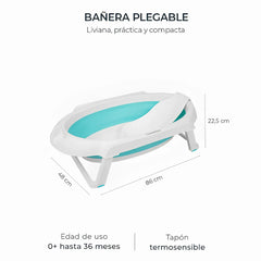 Bañera Ipanema Plegable Aguamarina - Carestino