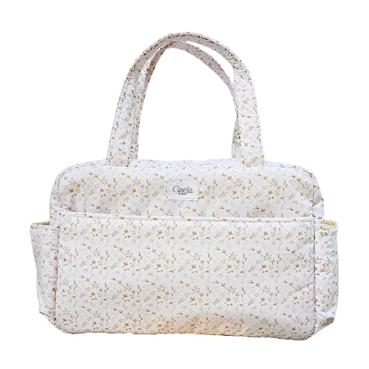 Bolso Pañalera Flores Beige -  Gaela Baby