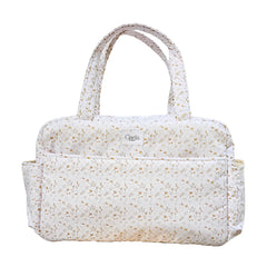 Bolso Pañalera Flores Beige -  Gaela Baby