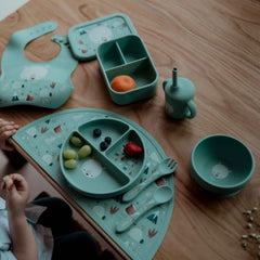 Kit de tenedor y cuchara de Silicona Munchy El Oso - Sassi