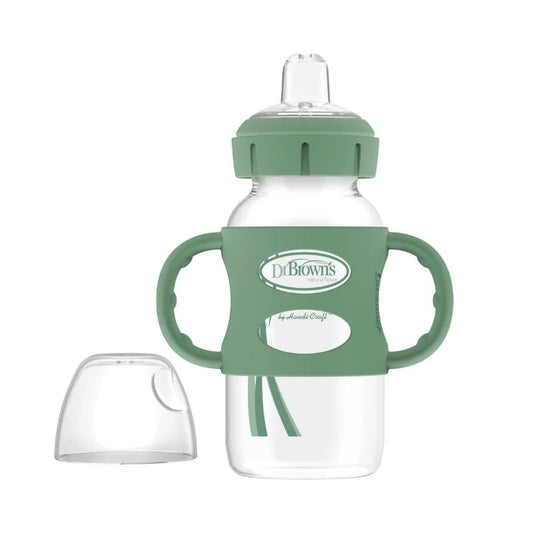 Biberón de Transición con Boquilla Boca Ancha 9oz Verde Dr. Browns