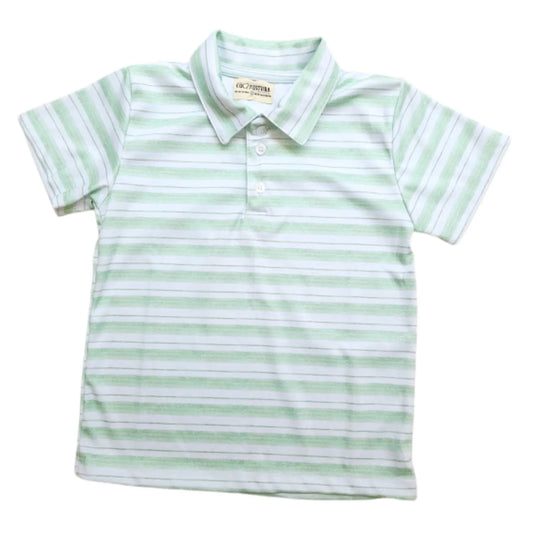 Polo Cuello Camisero Rayas Verde - Compostura