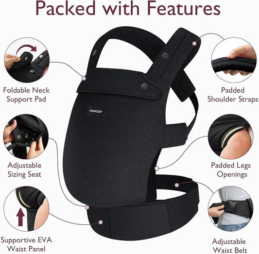 Portabebés Ergonómico Negro - Momcozy