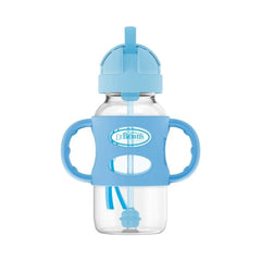 Biberón de Transición con Cañita Boca Ancha 9oz Celeste Dr. Browns