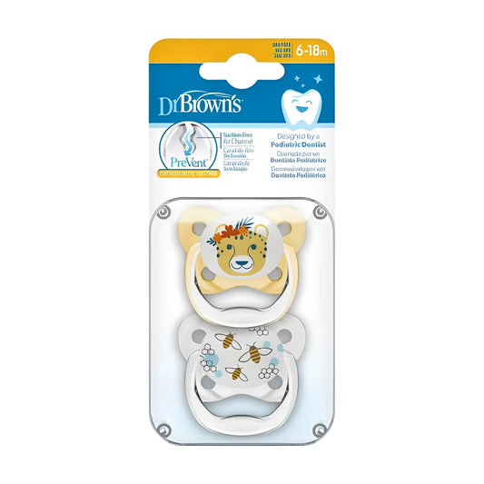 Set x2 Chupones PreVent de 6 a 18 meses León y Abejitas Dr. Browns