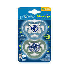 Set x2 Chupones Advantage Glow de 6 a 18 meses Mundo Dr. Browns