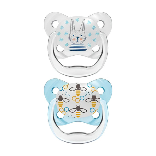 Set x2 Chupones PreVent de 0 a 6 meses Conejito Azul Dr. Browns