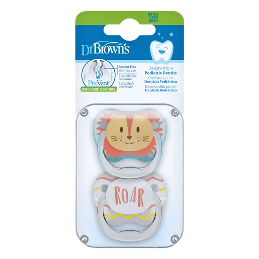 Set x2 Chupones PreVent de 0 a 6 meses León Roar Dr. Browns