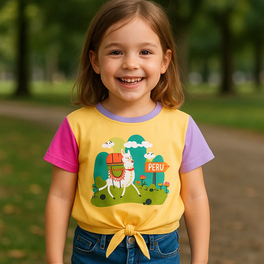 Polo Crop Top Llamita Amarillo - Compostura