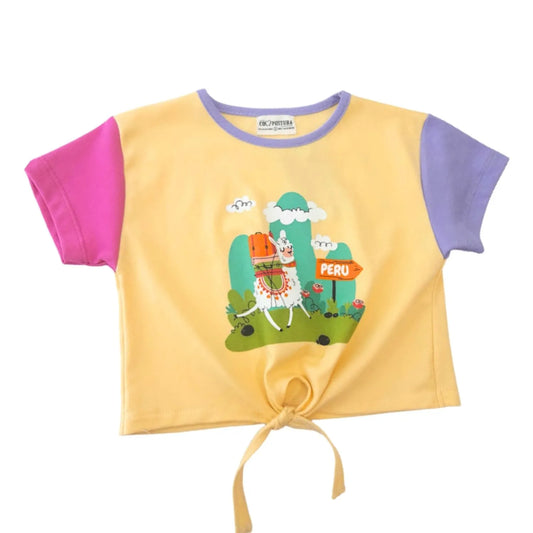 Polo Crop Top Llamita Amarillo - Compostura