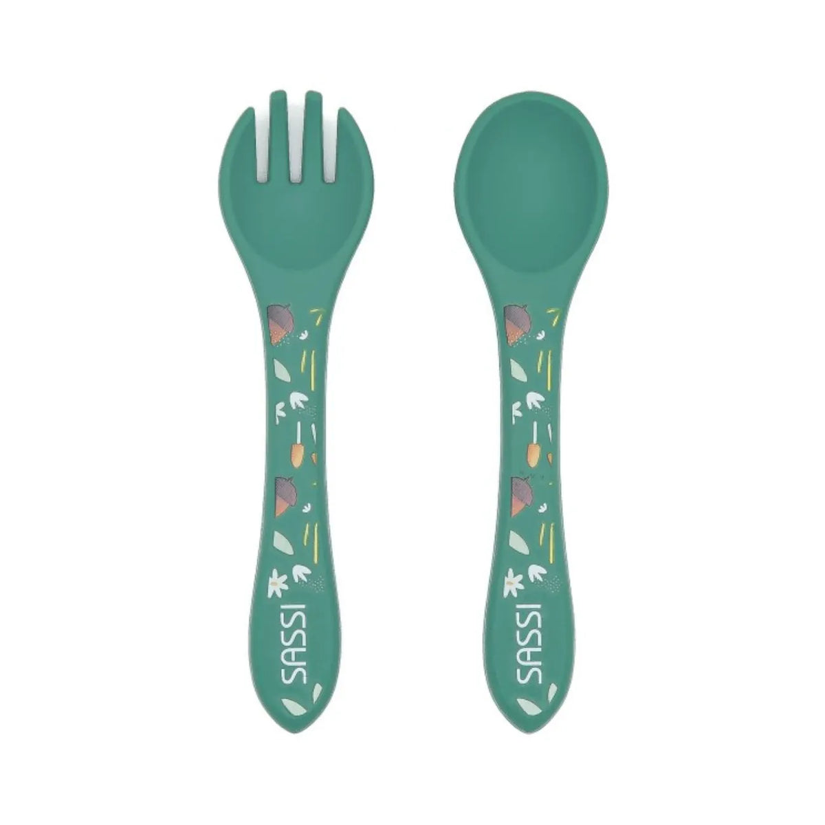 Kit de tenedor y cuchara de Silicona Crunchy El Zorrito - Sassi