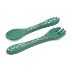 Kit de tenedor y cuchara de Silicona Crunchy El Zorrito - Sassi
