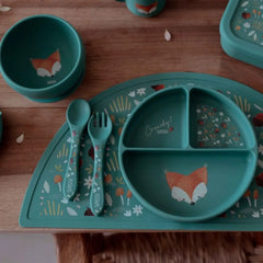 Kit de tenedor y cuchara de Silicona Crunchy El Zorrito - Sassi