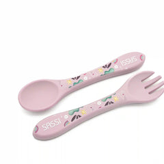 Kit de tenedor y cuchara de Silicona Sparkly El Unicornio - Sassi