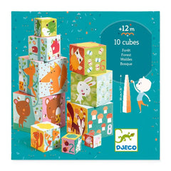 10 Cubos para Apilar- El Bosque - Djeco
