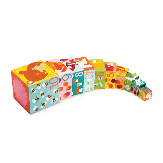 10 Cubos para Apilar- El Bosque - Djeco