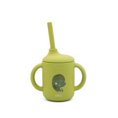 Vaso Taza con Cañita de Silicona -  Cracky El Dinosaurio