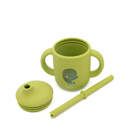 Vaso Taza con Cañita de Silicona -  Cracky El Dinosaurio