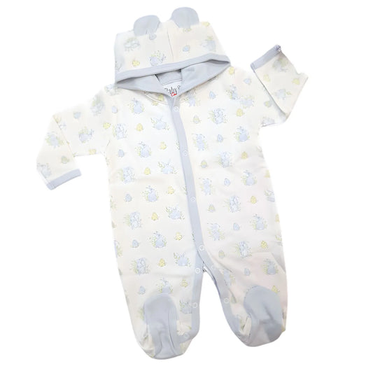 Enterizo Pima con Capucha Conejo Celeste - Compostura