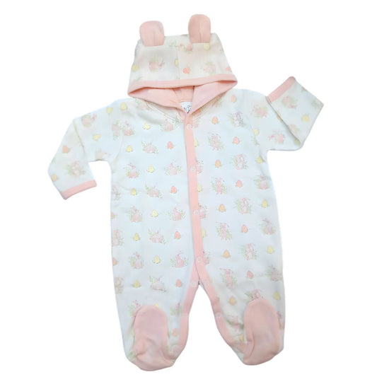 Enterizo Pima con Capucha Conejos Rosa - Compostura