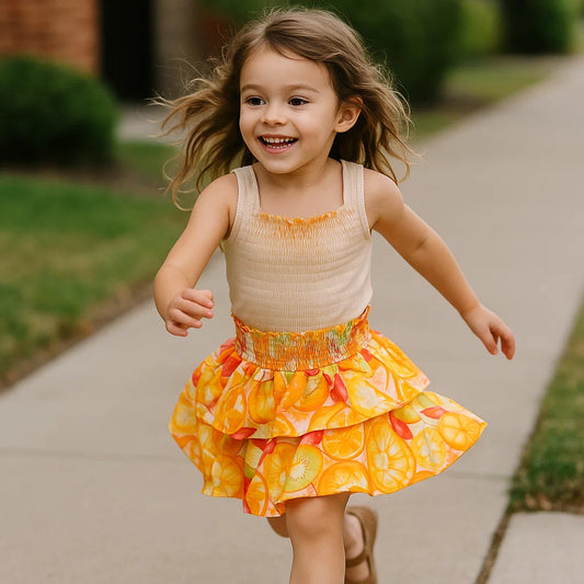 Falda Floral Amarillo - Compostura