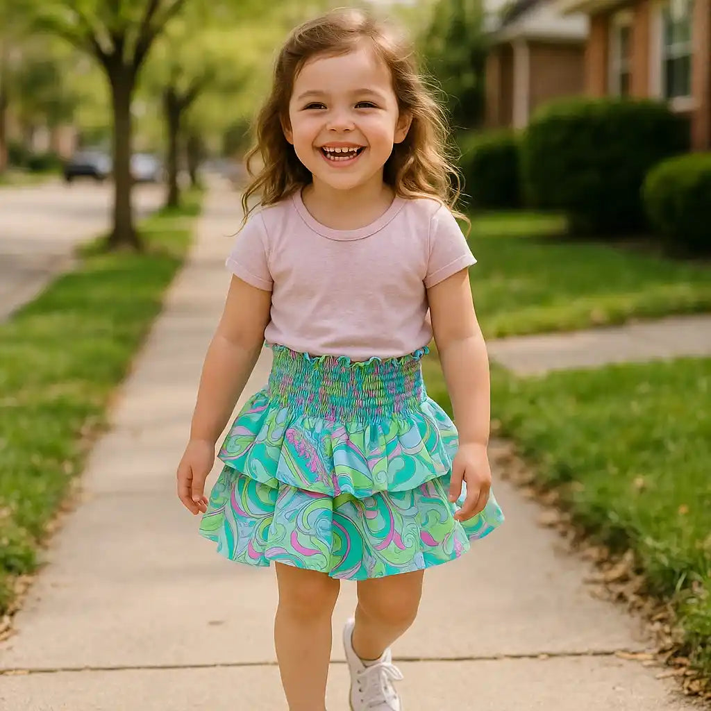 Falda Floral Verde - Compostura