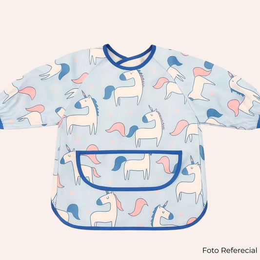 Mandil Impermeable Unicornios Manga Larga