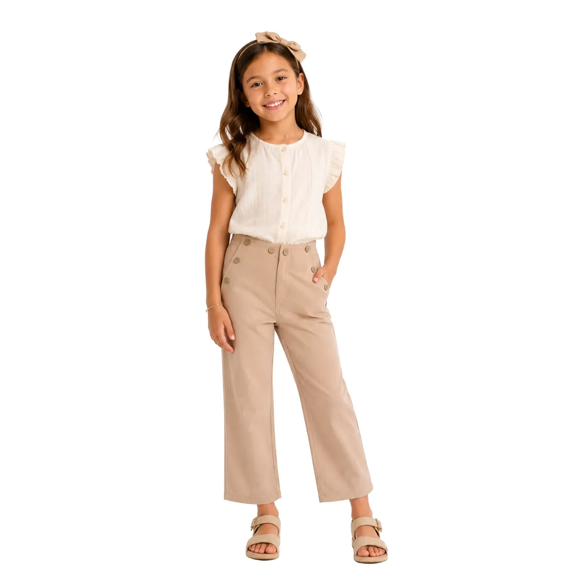 Pantalón Cropped Lauren Beige - Compostura