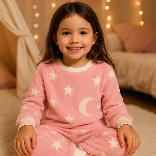 Pijama Afelpada Luna y Estrellas Niña